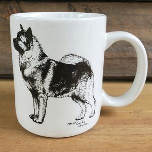 Norwegian Elkhound sketch by Cindy farmer coffee mug
